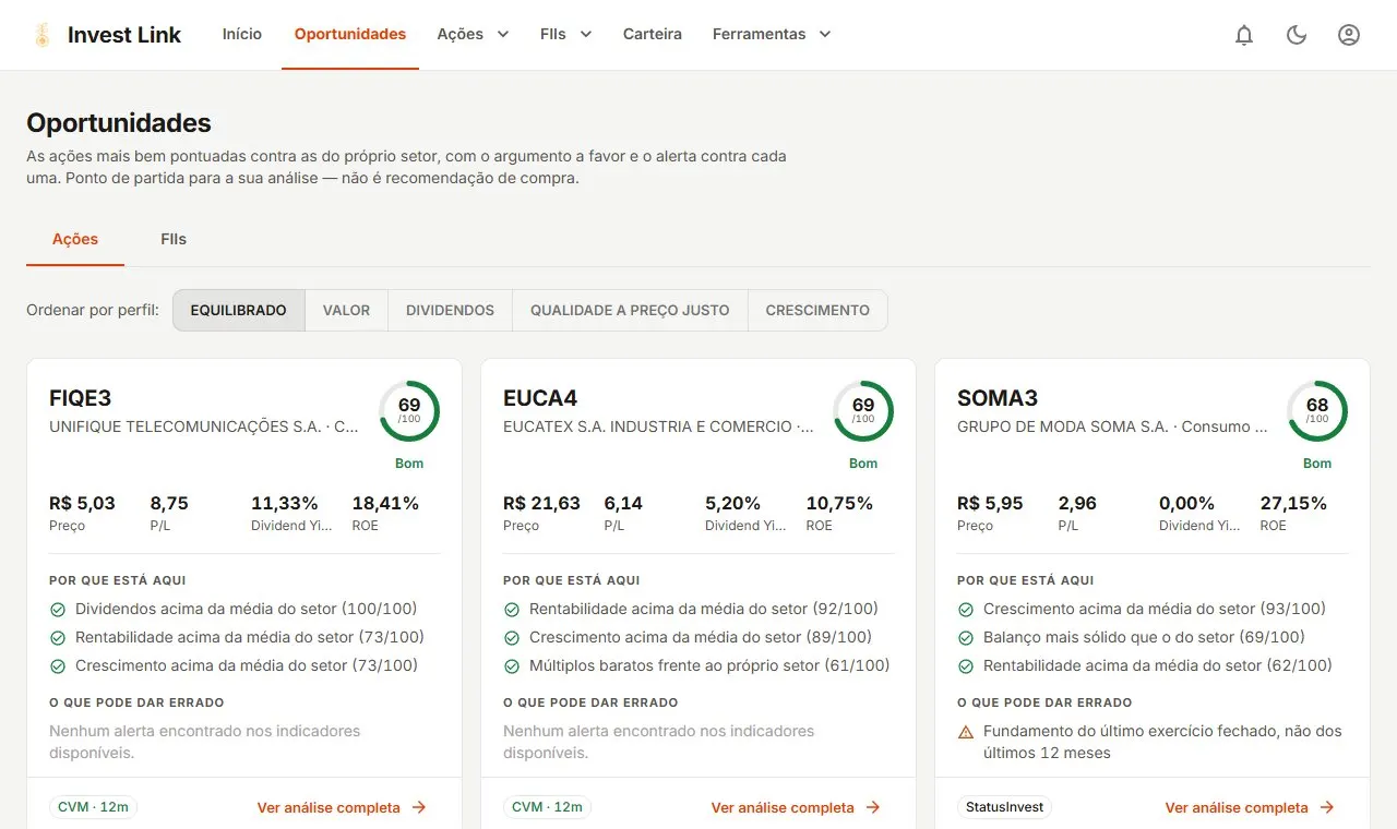 InvestLink — Explainable Investment Screener